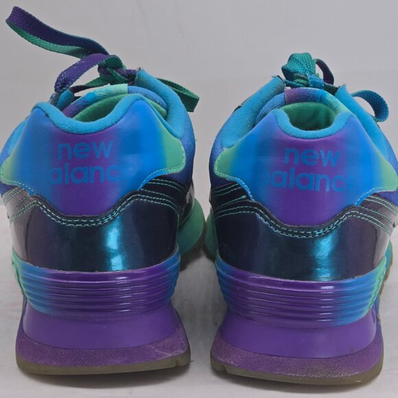 New Balance Shoes Mens 7.5 Turquoise Purple Rainbow Sneakers Trainers ML574BOW - Picture 6 of 11